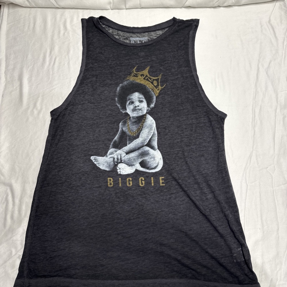 The Notorious B.I.G. Graphic Tank Top Size L Black Sleeveless Biggie Shirt